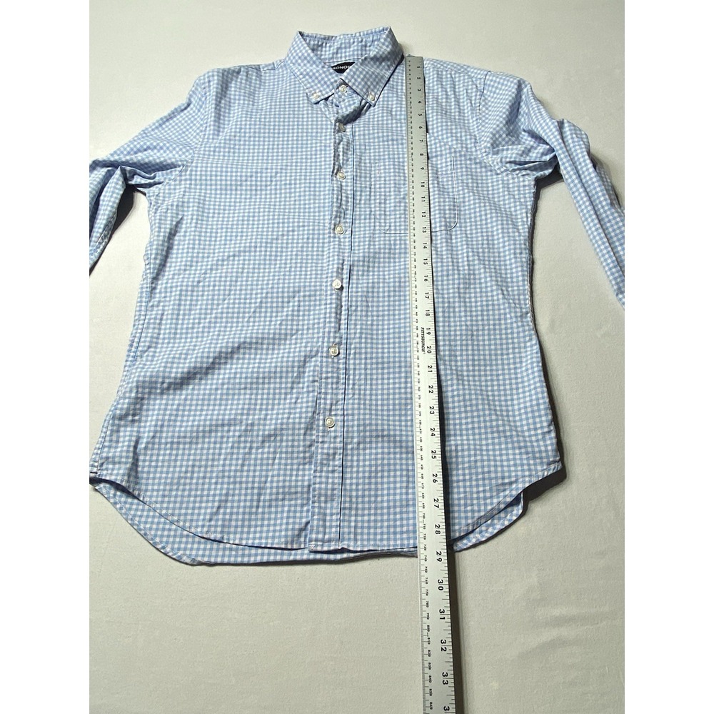 Bonobos Slim Fit Button Down Shirt Men's M Blue White Gingham Stretch - Picture 5 of 12